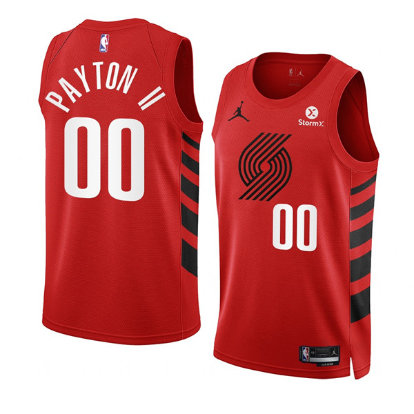 Men's Portland Trail Blazers #00 Gary Payton II 2022 23 Red Statement Edition Swingman Stitched Basketball Jersey