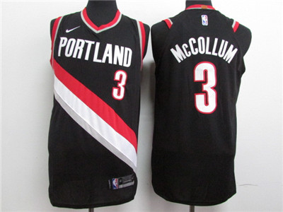 Nike Blazers #3 C.J. McCollum Black Authentic Jersey