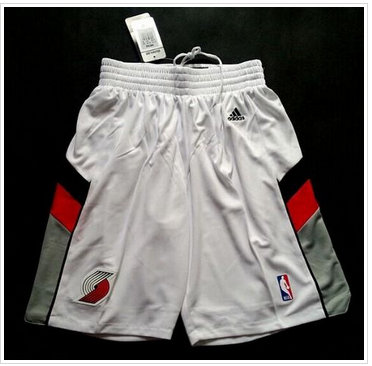 Portland Trail Blazers White Throwback Shorts