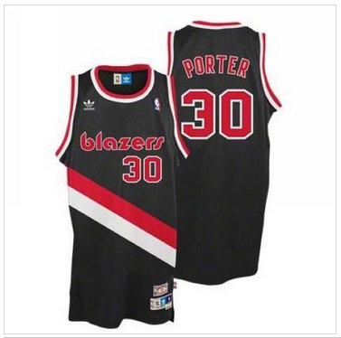 Portland Trail Blazers #30 Terry Porter Black Throwback Stitched NBA Jersey