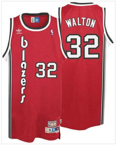 Portland Trail Blazers #32 Bill Walton Red Throwback Stitched NBA Jersey