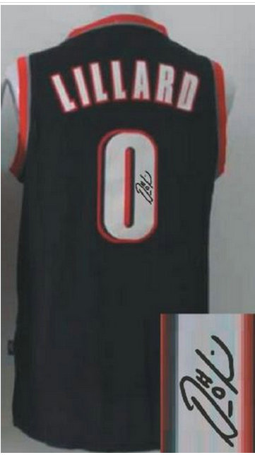 Portland Trail Blazers Revolution 30 Autographed #0 Damian Lillard Black Stitched NBA Jersey