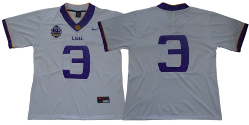 LSU Tigers #3 Odell Beckham Jr White 125 Seasons Limited Stitched