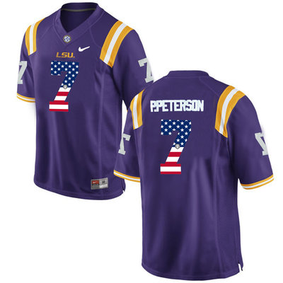 LSU Tigers 7 Patrick Peterson Purple USA Flag College Football Limited Jersey LSU Tigers 7 Patrick Peterson Purple USA Flag College Football Limited Jersey