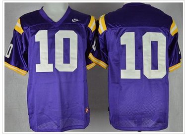 LSU Tigers #10 Anthony Jennings Purple Stitched NCAA Jersey