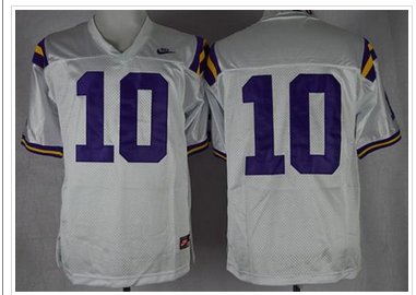 LSU Tigers #10 Anthony Jennings White Stitched NCAA Jersey