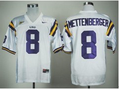 NCAA LSU Tigers #8 Zach Mettenberger White Stitched white Jersey