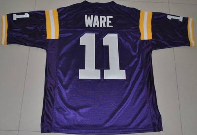 LSU Tigers #11 Spencer Ware Purple Embroidered NCAA Jersey