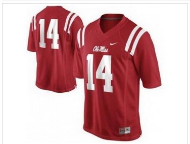 Ole Miss Rebels 14 Bo Wallace Red College Football NCAA Jerseys