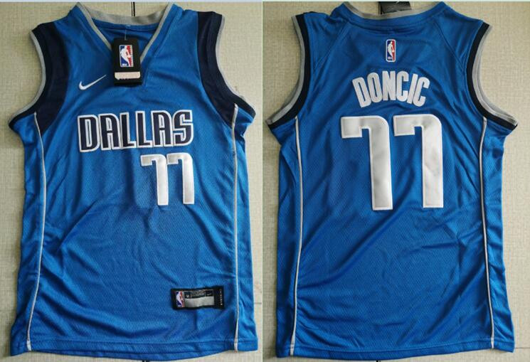 Mavericks 77 Luka Doncic Royal Youth Nike Swingman Jersey