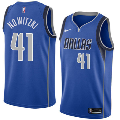Nike Mavericks #41 Dirk Nowitzki Royal Nike New Swingman Icon Edition Jersey