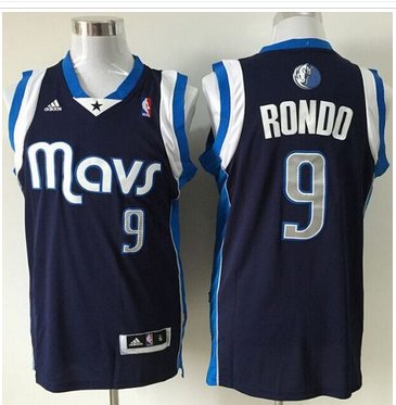 Revolution 30 Mavericks #9 Rajon Rondo Navy Blue Stitched NBA Jersey