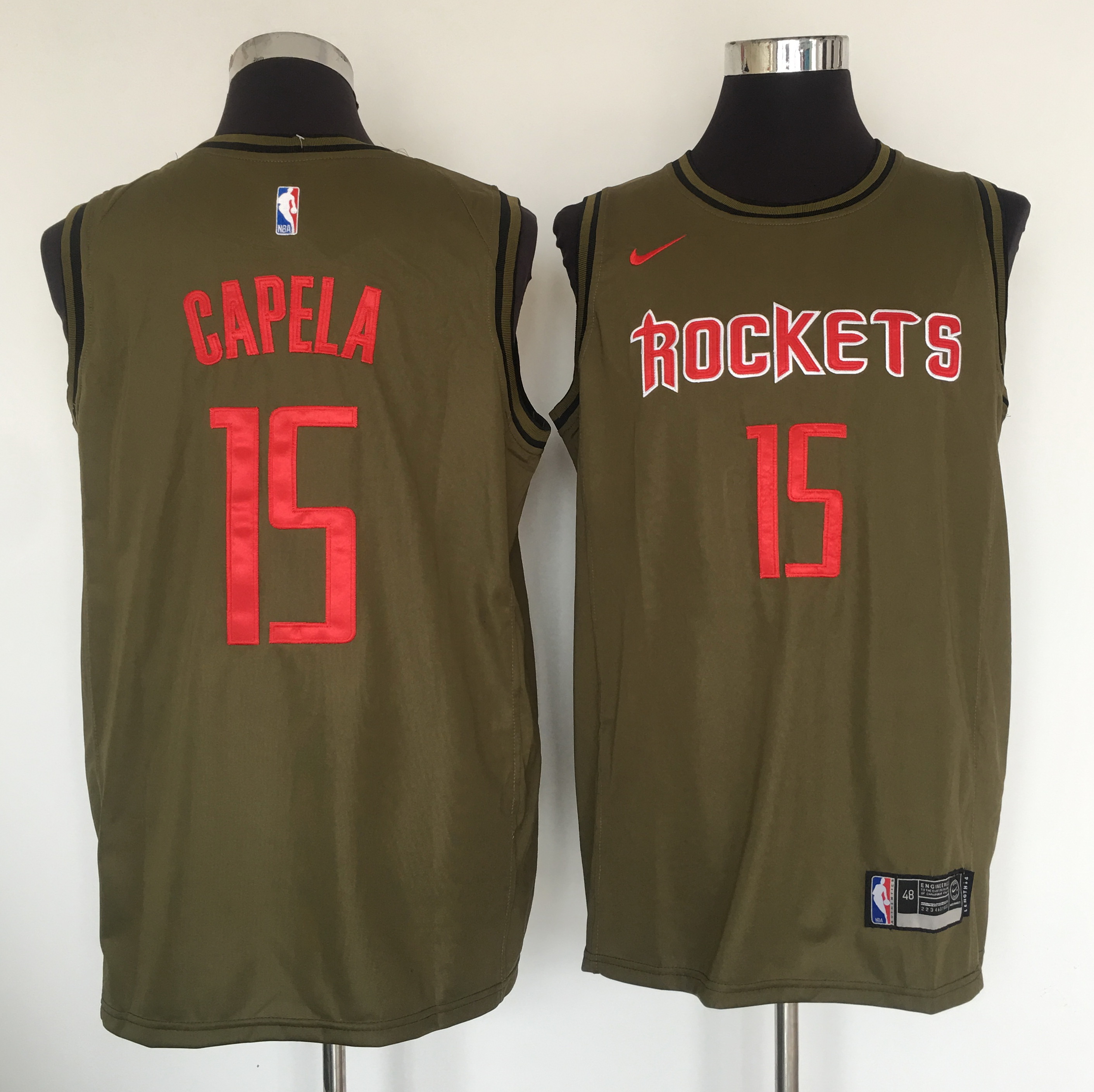 Rockets #15 Clint Cepela Olive Nike Swingman Jersey