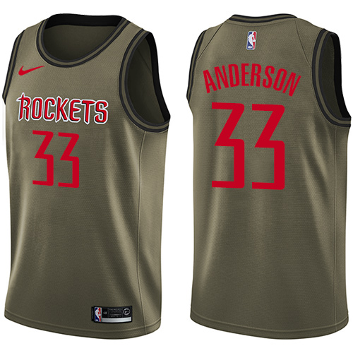 Nike Rockets #33 Ryan Anderson Green Salute to Service NBA Swingman Jersey