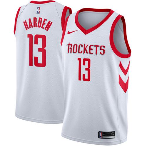 Nike Rockets #13 James Harden White Stitched NBA Swingman Jersey