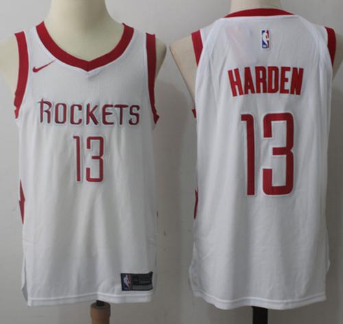 Nike Rockets #13 James Harden White Stitched NBA Jersey