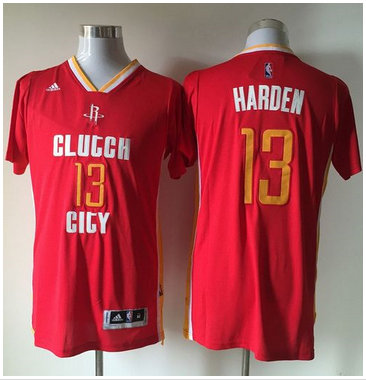 Houston Rockets #13 James Harden Red Pride Clutch City Stitched NBA Jersey