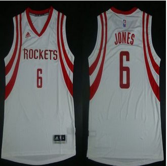 Revolution 30 Houston Rockets #6 Terrence Jones White Home Stitched NBA Jersey