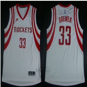 Revolution 30 Houston Rockets #33 Corey Brewer White Road Stitched NBA Jersey