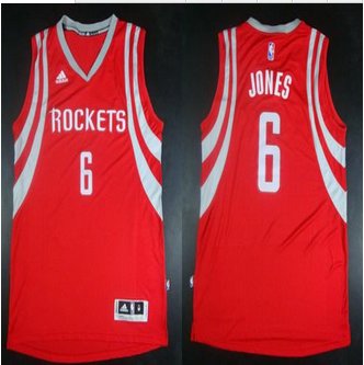 Revolution 30 Houston Rockets #6 Terrence Jones Red Road Stitched NBA Jersey