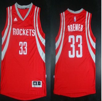 Revolution 30 Houston Rockets #33 Corey Brewer Red Road Stitched NBA Jersey