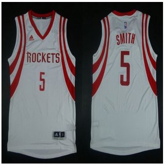 Revolution 30 Houston Rockets #5 Josh Smith White Road Stitched NBA Jersey