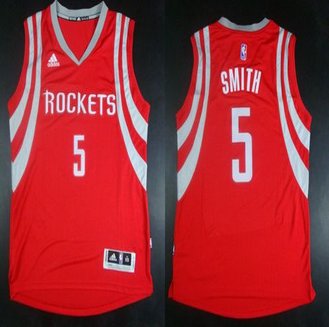Revolution 30 Houston Rockets #5 Josh Smith Red Road Stitched NBA Jersey