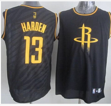 Houston Rockets #13 James Harden Black Precious Metals Fashion Stitched NBA Jersey