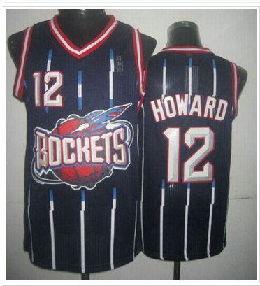 Houston Rockets #12 Dwight Howard Navy Hardwood Classic Fashion NBA Jersey