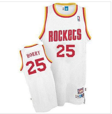 Houston Rockets #25 Robert Horry White Throwback NBA Jersey