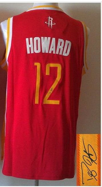 Houston Rockets Revolution 30 Autographed #12 Dwight Howard Red Alternate Stitched NBA Jersey