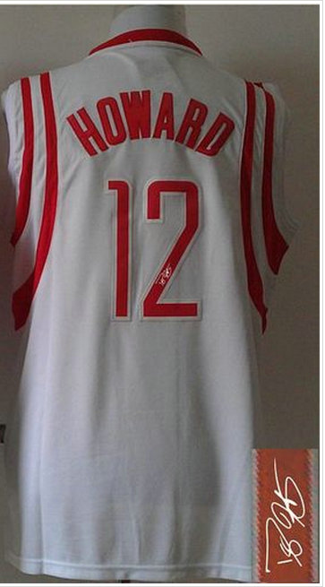 Houston Rockets Revolution 30 Autographed #12 Dwight Howard White Stitched NBA Jersey