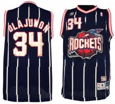 Houston Rockets 34 Hakeem Olajuwon Black Soul Swingman NBA Jerseys