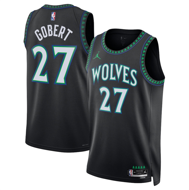 Men's Minnesota Timberwolves #27 Rudy Gobert Black 2026 27 Statement Edition Stitched Basketball Jersey
