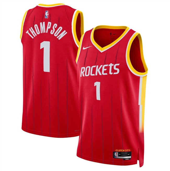 Men's Houston Rockets #1 Amen Thompson Red 2026 27 Icon Edition Stitched Basketball Jersey