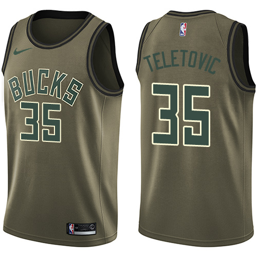 Nike Bucks #35 Mirza Teletovic Green Salute to Service NBA Swingman Jersey Nike Bucks #35 Mirza Teletovic Green Salute to Service NBA Swingman Jersey