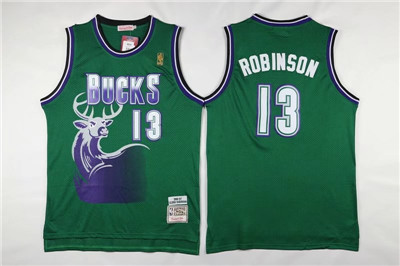 Men's Bucks #13 Robinson Green Hardwood Classics Jersey