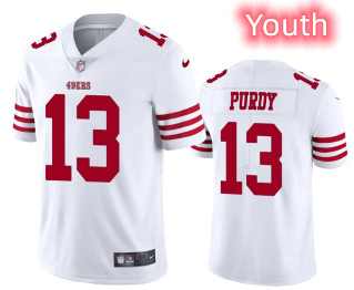 Youth San Francisco 49ers #13 Brock Purdy White Jersey Youth San Francisco 49ers #13 Brock Purdy White Jersey