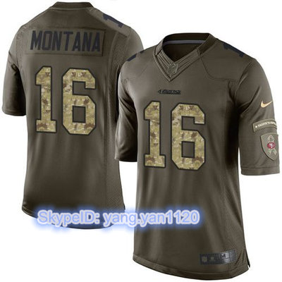Nike 49ers #16 Joe Montana Green Youth Stitched NFL Limited Salute to Service Jersey