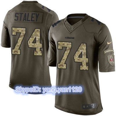 Nike 49ers #74 Joe Staley Green Youth Stitched NFL Limited Salute to Service Jersey