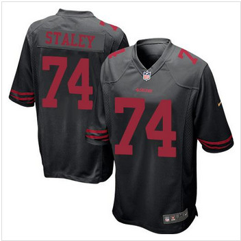 Youth NEW San Francisco 49ers #74 Joe Staley Black Alternate Stitched NFL Elite Jersey