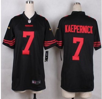 Youth New 49ers #7 Colin Kaepernick Black Alternate Stitched NFL Elite Jersey