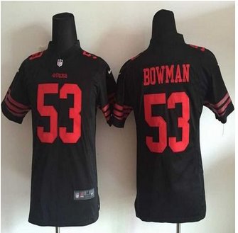 Youth New 49ers #53 NaVorro Bowman Black Alternate Stitched NFL Elite Jersey