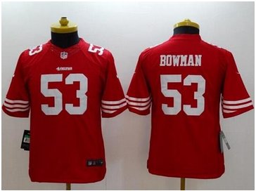Youth NEW 49ers #53 NaVorro Bowman Red Team Color NFL Limited Jersey
