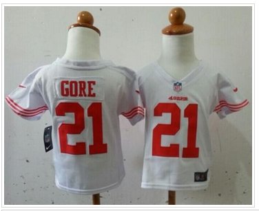 Toddler NEW 49ers #21 Frank Gore White Stitched NFL Elite Jersey