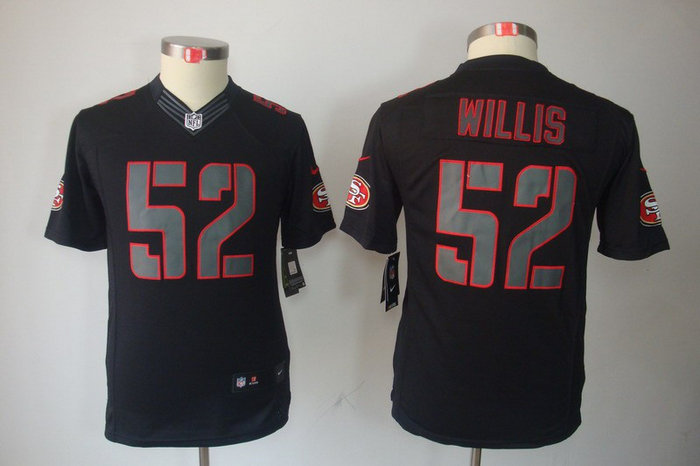 Youth NEW San Francisco 49ers 52 Patrick Willis Black Jerseys(Impact Limited) Youth NEW San Francisco 49ers 52 Patrick Willis Black Jerseys(Impact Limited)