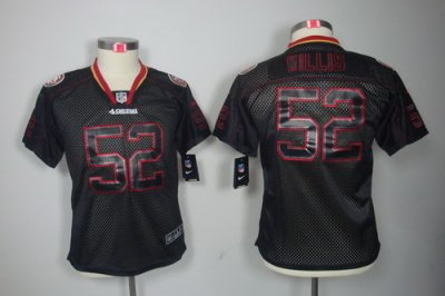 Youth NEW NFL San Francisco 49ers 52 Patrick Willis Black(Lights Out Elite Jerseys)