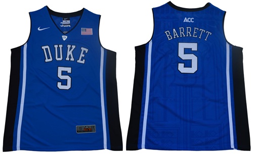Blue Devils #5 R.J. Barrett Blue Black Basketball Elite Stitched NCAA Jersey