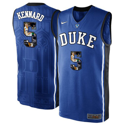 Duke Blue Devils 5 Luke Kennard Blue With Portrait Print College Basketball Jersey