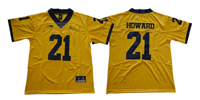 Michigan Wolverines #21 Desmond Howard Gold College Football Jersey